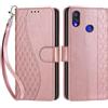 SIENIANLINE Cover per Xiaomi Redmi Note 7 custodia portafoglio Cubo - Oro Rosa | 3 scomparti carte, 1 tasca banconote, Chiusura magnetica, Supporto, Pelle PU flip cover per Redmi Note 7