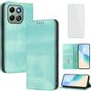 OUEAYIEN Cover per Honor X6A/X6B Custodia a Libro con Vetro Temperato Mnt | Blocco RFID,Antiurto,Pelle Portafoglio Case,Porta Carte,Supporto Stand,Vintage Flip Custodia per Honor X 6B 6A HonorX6A