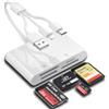 ROCKETEK Adattatore Memory Stick Pro Duo 4 in 1 Multi Card Reader con Lightnin/USB-C/USB-A per SD/Micro SD/MS/xD-Picture Card, Sony Cybershot Memory Stick Reader per iPhone/Android/PC