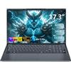 DIAKUOE 17.3 Pollici PC Portatile 16GB RAM 512GB SSD, Win 11 OS Notebook Twin Lake-N150 CPU, Laptop FHD 1920 * 1080, Tastiera Retroilluminata, WiFi5+USB3.0+BT4.2+Webcam+Mini-HDMI+6000mAh Battery