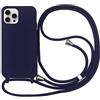 Ykerey Cover per iPhone 14 Plus con Cordino Silicone Antiurto Custodie con Regolabile Laccio Tracolla Antiscivolo Ultra Sottile Morbido TPU Case con Collana per iPhone 14 Plus, Blu scuro