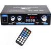 Woopker AK-35 Amplificatore Audio Bluetooth 5.0 Amplificatore HiFi Stereo RMS 30wx2 Max 200w Mini Amplificatore Auto Home Cinema Ricevitore Stereo Alti e Bassi con USB/RCA/MIC/FM