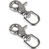DSISJI Set di 2 ganci girevoli in acciaio inox per forbici, per attività all'aperto, pesca e campeggio, con moschettone girevole resistente