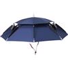 Bemonew Ombrello con ventilatore a energia solare, cappello parasole impermeabile, per pesca e giardinaggio, blu scuro