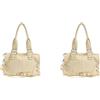 Generic Borsa a tracolla per le donne borse in pelle PU stile moto borsa ascellare, bianco, 480.00x260.00x220.00mm/18.9x10.24x8.66inch, casual