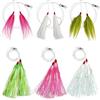 SILANON Pesca Teaser Rigs Acqua Salata, 3/6 Pack Flounder Rig Legato A Mano Branzino Hi Lo Rig Esca Da Pesca Rig Multicolore Mylar Bucktail Teasers Rig Rig per Flounder Fluke Halibut Sea Bass