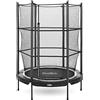 Salta Junior - Trampolino con rete di sicurezza, diametro 140 cm, rotondo, nero/rosa (nero)
