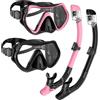 Jwintee Set da snorkeling per adulti, maschera subacquea e boccaglio Dry per uomo e donna, maschera da immersione in vetro temperato, anti-perdite e anti-appannamento, per snorkeling, immersioni