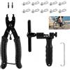 Cyiamku Deriva Catena Bicicletta, Strumento Riparazione Catena Bicicletta Kit con Morsetto a Maglia Rapida e 5 Coppie di Maglie, Deriva-Catena Professionale per MTB Bici Strada Pieghevole Compatibile