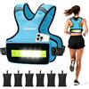 JWPFD Gilet ponderato regolabile per donne e uomini, 2,7-6,8 kg/5,4-8,2 kg, con strisce luminose a LED, gilet con 6 pesi Ironsand e tasca con cerniera per allenamento di forza, passeggiate, corsa