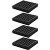 BESPORTBLE Tappetini Antivibrazione per Tapis da Corsa in Gomma Nera 4 Pezzi, Tappeto Fitness Antiscivolo per Palestra Domestica Assorbimento Urti e Riduzione Rumore