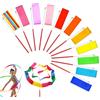 POPAPIE 12 Pezzi Nastri da Ballo,Nastro da Ginnastica Colorato,Nastri da Danza,Ginnastica Ritmica Bacchetta,Dance Ribbons per Bambini Balli Artistici Ginnasticà Spettacoli di Carnevale (2m)