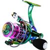 Generic Mulinello da pesca serie 1000-6000, rapporto di trasmissione 5,0:1/4,7:1, resistenza massima 25 kg, cuscinetti a sfera 14+1, corpo in lega di alluminio con finitura elettroplaccata arcobaleno per