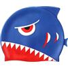 LEKMBBY Cuffia da bagno con squalo per bambini dai 3 ai 10 anni, divertente berretto elastico per ragazzi e ragazze, berretto da nuoto in silicone, Swimming Cap, berretto impermeabile per nuoto e immersioni