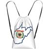 ZYJHYY West Virginia - Zaino con stampa con mappa dello stato della Virginia dell'Ovest, zaino leggero con coulisse, borsa sportiva pieghevole da 14 l, per palestra e viaggi