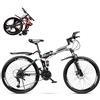 STRTG Folding Bike, Mountain Bicicletta Pieghevole,Bicicletta trasportabile,piegabile MTB Bici, per 24 * 26 Pollici 21 * 24 * 27 * 30 velocità Bicicletta Pieghevole Unisex Adulto