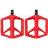 Caswynlife Pedali per bicicletta in nylon leggero con doppi cuscinetti DU, strisce riflettenti e plantare largo, antiscivolo per bici da strada e mountain bike (rosso)
