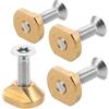 VILLCASE 4 Pezzi Kit di Bulloni in Ottone e Dadi in Metallo Resistente per Fissaggio Water Foil Board e Tavola da Surf, Protezione delle Rotaie e Stabilità Migliorata per Sport Acquatici