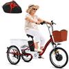Generic Triciclo fat bike per adulti, 7 velocità, 3 modalità di guida, capacità di carico 181 kg, pneumatici fat bike da 20, display LCD + faro, telaio in acciaio al carbonio ad alta resistenza, gu