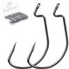 FishTrip 50/100/120pcs EWG Ganci per Bass Fishing Hooks, Extra Wide Gap Offset Worm Hook Texas Rig Fish Hooks per spigola, trota d'acqua dolce salata #4 #2 #1 1/0 2/0 3/0 4/0 5/0