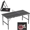 TATIVALO Mini tavolo da ping pong blu, pieghevole, regolabile in altezza, con set di racchette e palline in rete