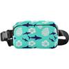 JUNZAN marsupio resistente dello strappo di sport dei durevoli per camminare | Compatto Portatile Formato Viaggio Hip Pouch Sport Fitness Formazione Fiore Ibisco Blu Oceano