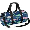 Chintiz Borsone da viaggio per la notte, weekender, borse da palestra per donne e uomini | Borsa sportiva leggera da ballo, tasca con cerniera, per adolescenti, per pigiama party - Tropical Shark Summer Beach