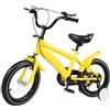 Goddlgjik Bicicletta per bambini da 14 pollici, con ruote ausiliarie, regolabile in altezza, colore giallo