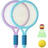 Otbushit Il Set da Badminton per Bambini da 4 Pezzi Include 2 Racchette e 2 Palline, Giocattolo interattivo per Sport all'Aria Aperta Sicuro per Bambini
