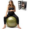 BABYGO Fitball gravidanza, palla pilates antiscoppio, con libro | Oltre 1 milione vendute | Parete da 2 mm, antiscivolo, senza lattice, BPA e ftalati, con pompa a pedale