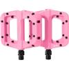 Caswynlife Pedali in nylon con cuscinetti DU, 16 perni antiscivolo, poggiapiedi largo per MTB e ciclismo su strada, marcato L/R, nero (polvere)