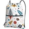 YYHHAOFA Zaino con cerniera e coulisse con stampa di cartoni animati, leggero, impermeabile, con tasca frontale, per viaggi, sport e yoga