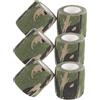 TOYANDONA Nastro Mimetico Autoadesivo per Esterni 6 Pezzi Tessuto Non Tessuto e Trama a Rete, Resistenza UV ed Efficiente Camuffamento per Avventure Outdoor