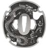 Zerodeko Tsuba di ricambio per giapponese: guardia per orientale per Iaito o da esposizione, guardia Tsuba da collezione con drago inciso, regalo per arti marziali giapponesi, foro 2,6x0,7 cm