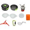 AOWINHIT Set di Pentole da Campeggio Ad Alta Resistenza Set da Cucina Portatile Leggero per Zaino in Spalla, Lega di Alluminio per Uso Alimentare, 9,5x9,5 Cm