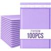 RAS WALLETS 100 sacchetti postali impermeabili con forte adesivo, imbottiti a bolle, a prova di manomissione, durevoli, protettivi, autosigillanti, diversi colori (viola, 21 x 15 cm)