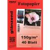 Pripa 40 feuilles de papier photo A3 brillant imperméable et à séchage immédiat pour imprimantes à jet d'encre DIN Blanc 150 g/m²