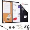 ALLboards Lavagna combinata 3 in 1: lavagna cancellabile magnetica bianca, per gesso nera magnetica e in sughero 90×60 cm + ACCESSORI