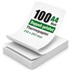 Ablemark Carta Termica A4, 100 Fogli 210 x 297 mm, Senza BPA | Piegata a fisarmonica, resistente ad acqua, olio e strappi, per stampanti termiche portatili A4
