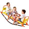VEVOR Altalena per Bambini, Capacità di Carico 90,7 kg per Posto, Altalena a Dondolo in Metallo con Maniglie, Attrezzatura da Gioco per Esterni per Prato, Cortile, Parco Giochi, 3 Posti