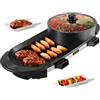 VEVOR Pentola Calda Elettrica Hot Pot Barbecue 2 in 1 da 2200W 220V, Pentola Calda per Barbecue in Padella a 5 Velocità Temperatura tra 160℃ - 220℃, Pentola Elettrica e Griglia per 67 x 28 x 17 cm