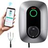 VEVOR Stazione di Ricarica per EV PHEV Monofase Tipo 2 IP54 Corrente 32A per Veicoli Elettrici Ibridi Plug-in 230 V CA, Colonnina Caricabatterie Auto con Controllo Remoto APP, Indicatore LED, 7kW
