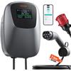 VEVOR Stazione di Ricarica per EV PHEV 22kW Trifase CEE 32A Tipo 2 Display per Veicoli Elettrici Ibridi Plug-in 400V CA, Caricabatterie Auto Uso Domestico, Controllo Remoto APP, IP65, Display Digitale