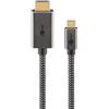 Goobay Cavo adattatore Goobay 75700 Da Usb-c a Hdmi M/M 4K a 60Hz 18Gbps 2m Nero/Argento [75700]