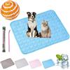 Gienslru Tappetino rinfrescante per cani, auto-raffreddante, in seta di ghiaccio, per cani e gatti, cuscino rinfrescante estivo per la casa, in viaggio o in auto (blu, XL (100 x 70 cm)