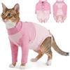 PUMYPOREITY Op Body per gatti, traspirante, per gatti, dopo op, per cagnolini, protezione contro le perdite per gatti, protezione anteriore della gamba (rosa, M)