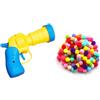 Weenwill Lanciatori Di Giocattoli Per Gatti,Lanciatori Di Giocattoli con 100 PCS Palline Morbide Pom Pom Palline Morbide per Gatti Gioco Interattivo Palla per Giocare e Inseguire L'Allenamento