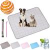 Gienslru Tappetino rinfrescante per cani, auto-raffreddante, in seta di ghiaccio, per cani, gatti, cuscino rinfrescante estivo, per la casa, in viaggio o in auto (grigio, S (50 x 40 cm)