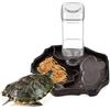 UHETLET Distributore di Acqua per Rettili Ciotola d'Acqua per Tartarughe 2 in 1 Abbeveratoio Tartarughe di Terra Ciotola per Mangiatoia per Tartarug he Automatici per Tartarug he Scorpioni Lucertole