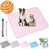 Gienslru Tappetino rinfrescante per cani, auto-raffreddante, in seta di ghiaccio, per cani, gatti, cuscino rinfrescante estivo, per la casa, in viaggio o in auto (rosa, S (50 x 40 cm)